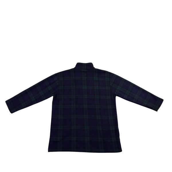 Ralph Lauren Mens Navy & Green Pullover Fleece Plaid Half Zip Sweater Size L