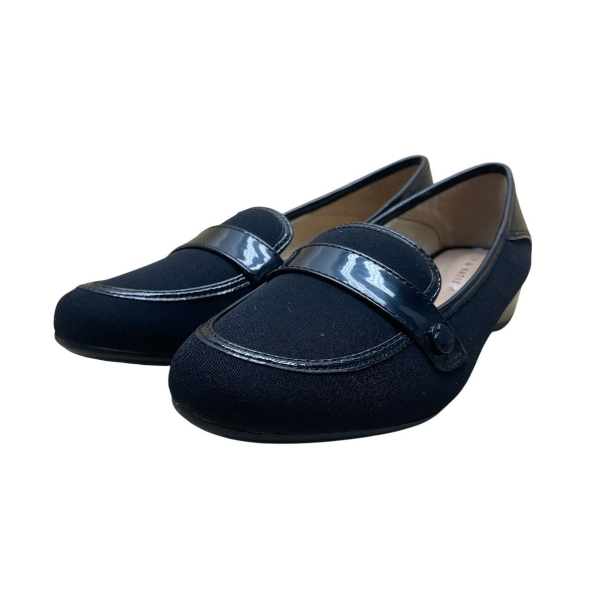 Kelly & Katie Women’s Black Fabric With Patent Trim Slip-On Danic Loafer Size 7M