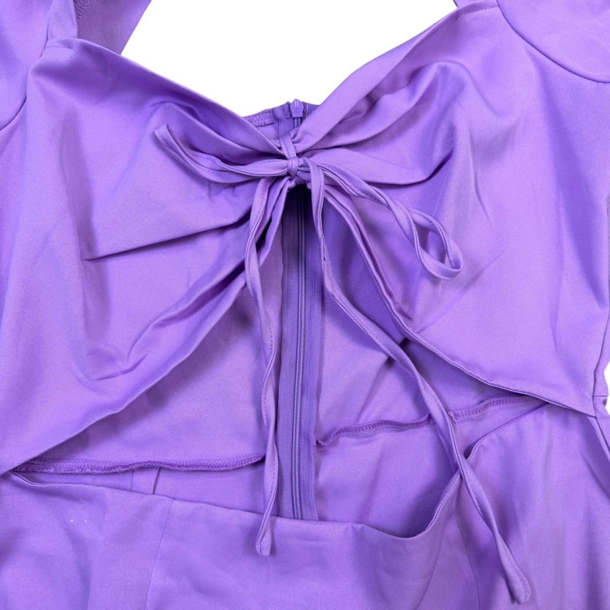 I Saw It First Womens Purple Dress Balloon Sleeves Tie-Front Size UK14 US10