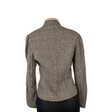 Banana Republic Womens Brown Wool Blend Plaid Pattern Blazer Button Front Sz 6