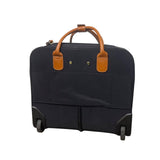 Brics Men’s Black Nylon & Brown Leather Rolling Travel Tote Carry-On Luggage