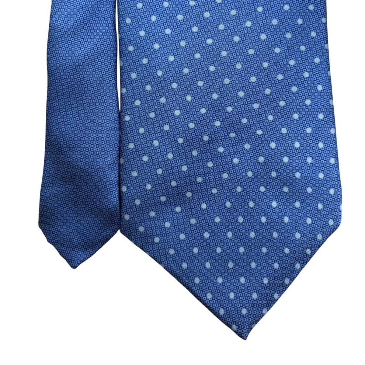 Nautica Mens Blue Silk Polka Dot Tie Made In Mexico Imported Necktie