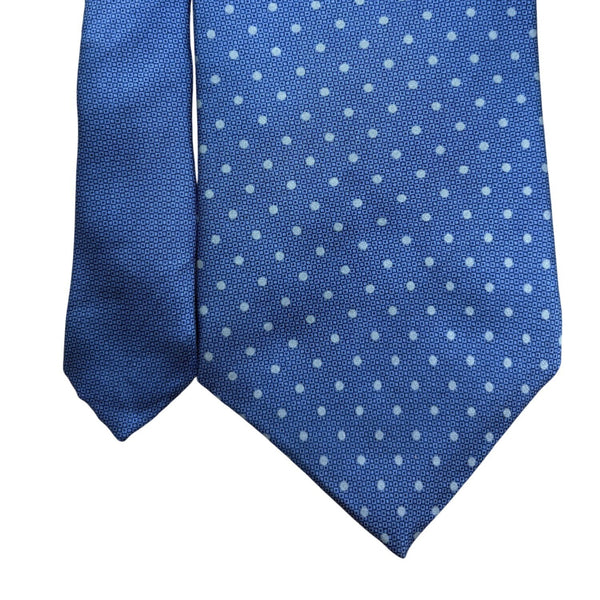 Nautica Mens Blue Silk Polka Dot Tie Made In Mexico Imported Necktie