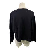 Talbots Women’s Black Merino Wool Cardigan With Embellished Buttons Sz P