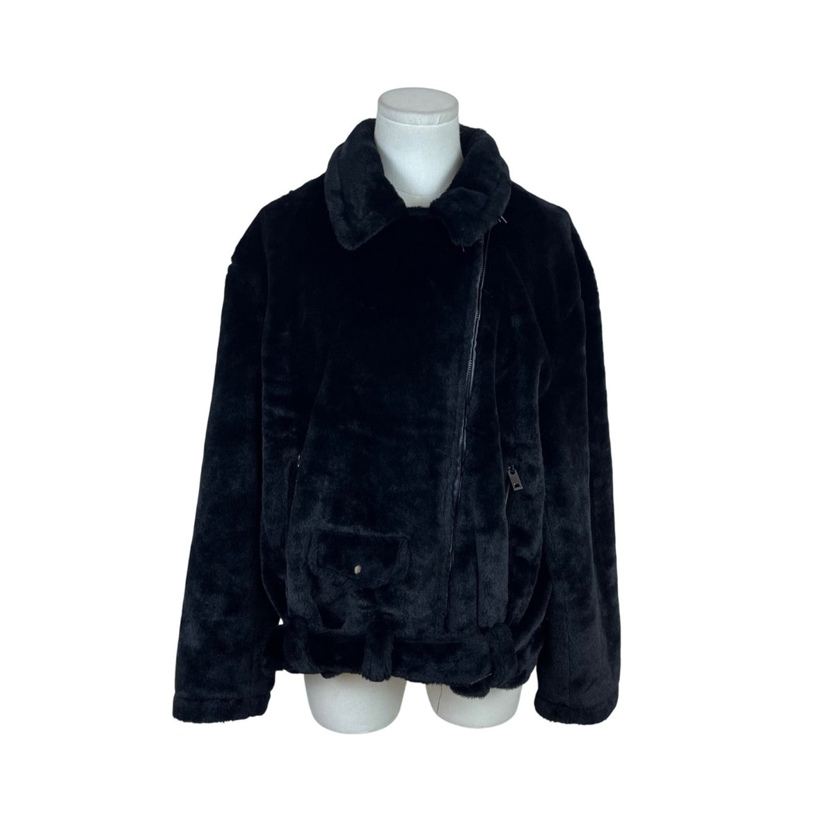 Vintage Havana Womens Black Faux Fur Jacket Size S