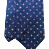 Marc Jeffries Mens Navy Silk Geometric Pattern Tie 100% Handmade Classic Italy