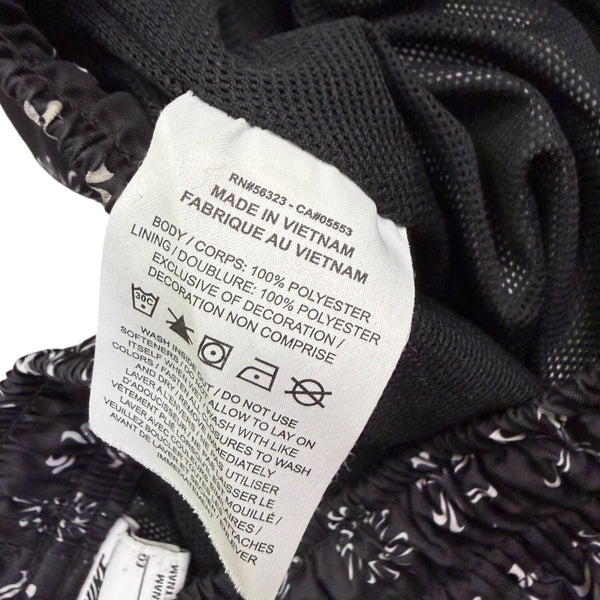 Nike Mens Black Running Shorts Lightweight Snowflake Pattern Drawstring Sz XL