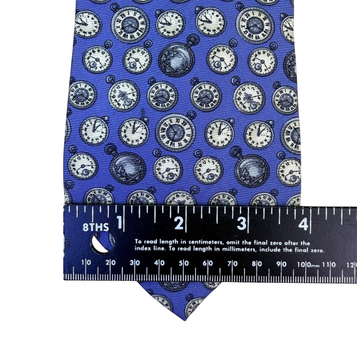 Banana Republic Mens Blue 100% Silk Pocket Watch Pattern Italian-Made Necktie