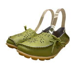 VenusCelia Women’s Green Leather Slip-On Flat Loafers Sz EU39 / US8.5