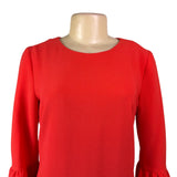 Sara Campbell Womens Red Polyester 3/4 Bell Sleeve Shift Dress Size 2