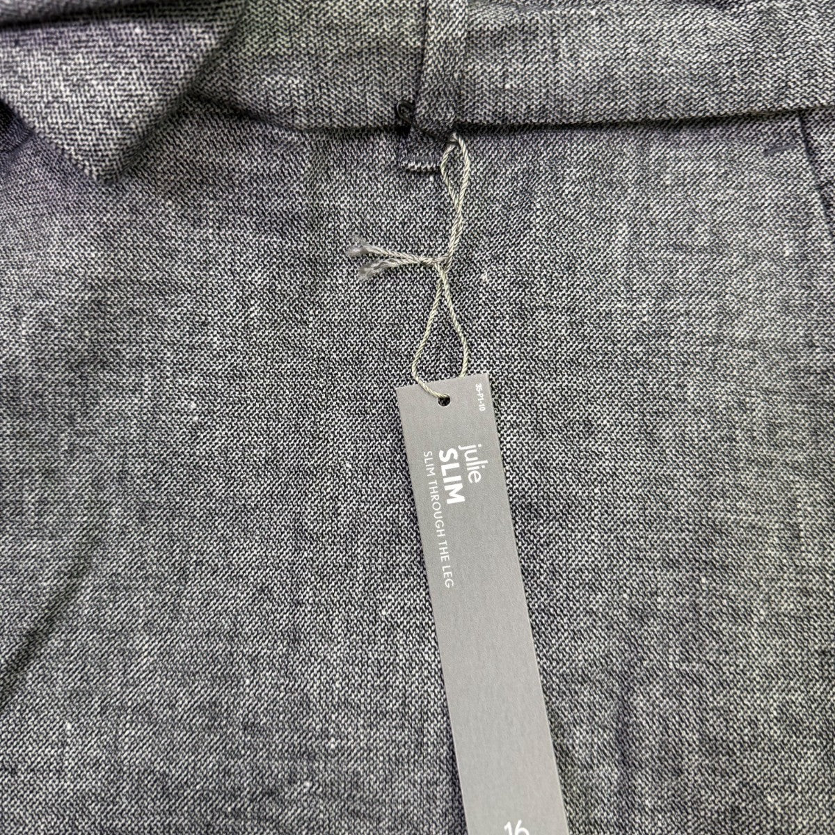 Loft Womens Gray Linen Blend Tapered Pants Tie Waist High Rise Size 16