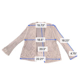 Chicos Womens Beige Cotton Open Knit Lightweight Cardigan Sweater Size 1