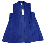 Nayika Womens Blue Open Front Sleeveless Vest Lightweight Elegant Design Sz M