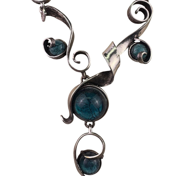 Alisha D Women’s Turquoise Antique Silver-Plated Boho Statement Necklace