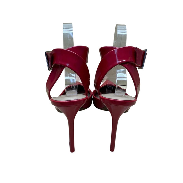 I.N.C. Women’s Red Man-Made Adjustable Strap Pointed Toe Ozanna Heels Size 8.5M
