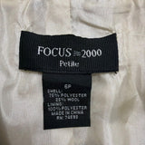 Focus 2000 Womens Black & White Plaid Petite Coat Double Breasted Size 6P