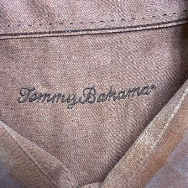Tommy Bahama Mens Brown Button-Up Long Sleeve Shirt Size XXL