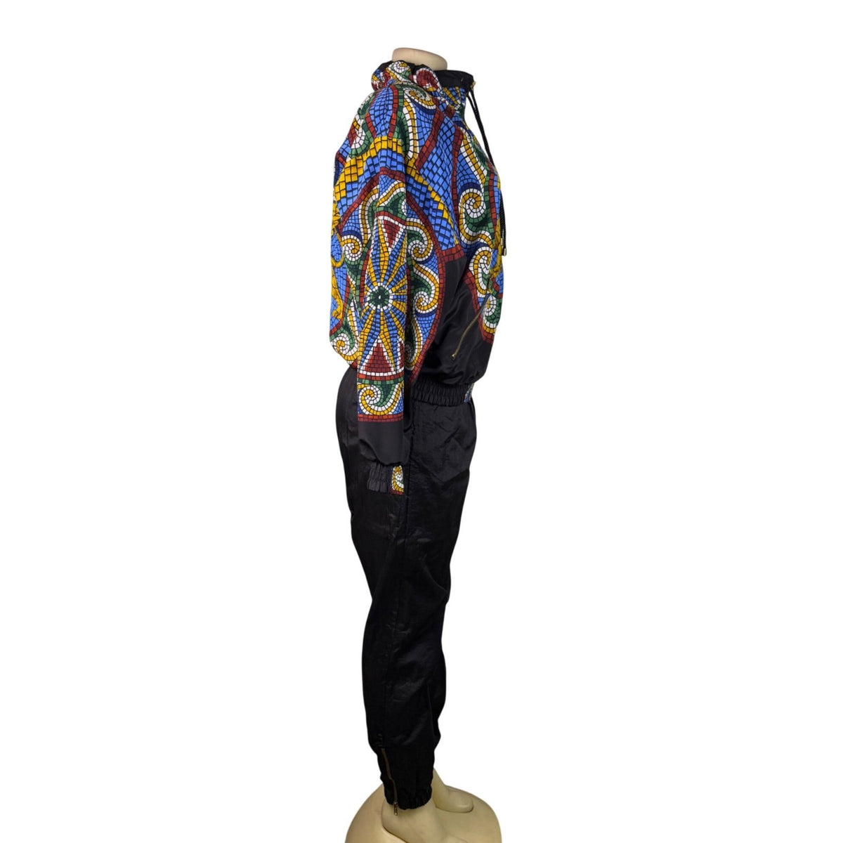 Vintage Gallery Sport Unisex Black Mosaic Print Tracksuit Set XS