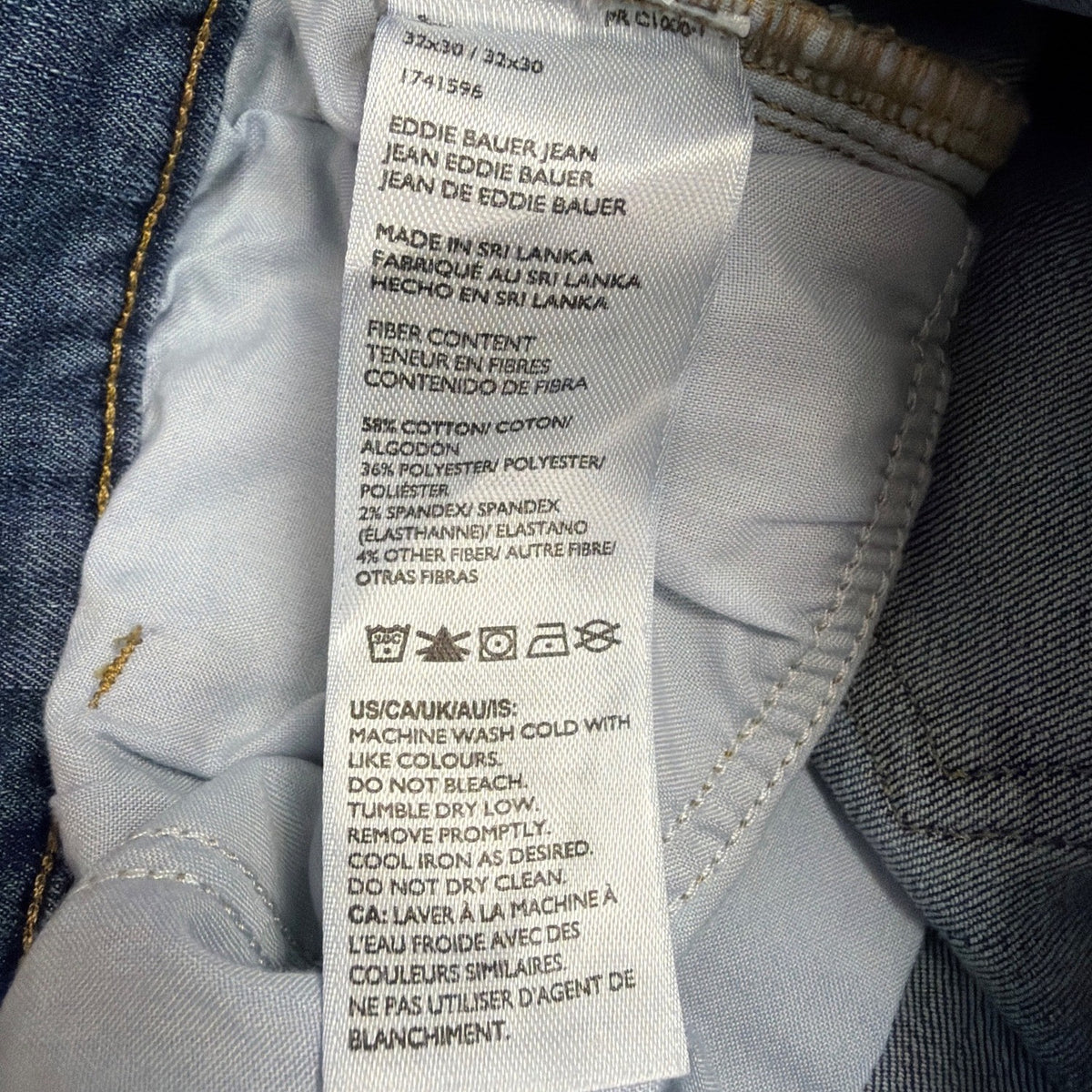 Eddie Bauer Mens Blue Cotton Blend Straight Fit Stretch Denim Jeans Sz 32X30