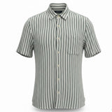 Zara Mens White & Black Striped Short Sleeve Relaxed Fit Shirt Sz M
