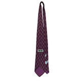 Joseph Abboud Men’s Burgundy Floral Pattern Silk Necktie Checkered Design