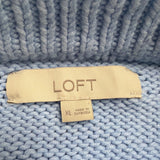 Loft Womens Light Blue & Brown Knit Striped Pullover Sweater Size XL