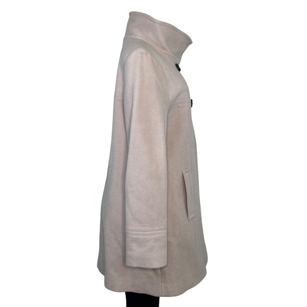 Larry Levine Women's Beige Double-Breasted Turtleneck Coat Sz 12 - New