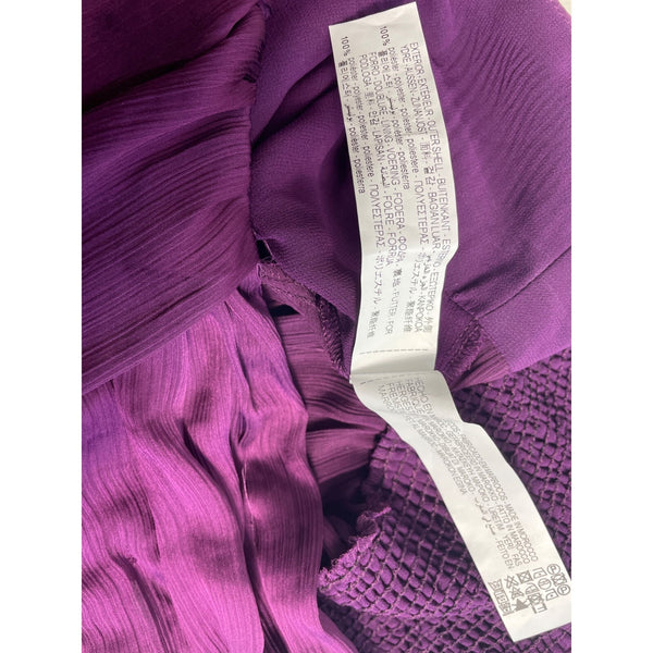 Zara Women’s Purple Satin Knotted Surplice Top Blouse  Sz L