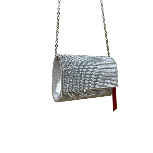 Kelly & Katie Women’s Silver Crystal Rhinestone Chain Strap Evening Clutch