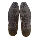 Jimmy Choo Women’s Brown Suede Laser-Cut Flats Slip-On Flat Shoes Size 41.5