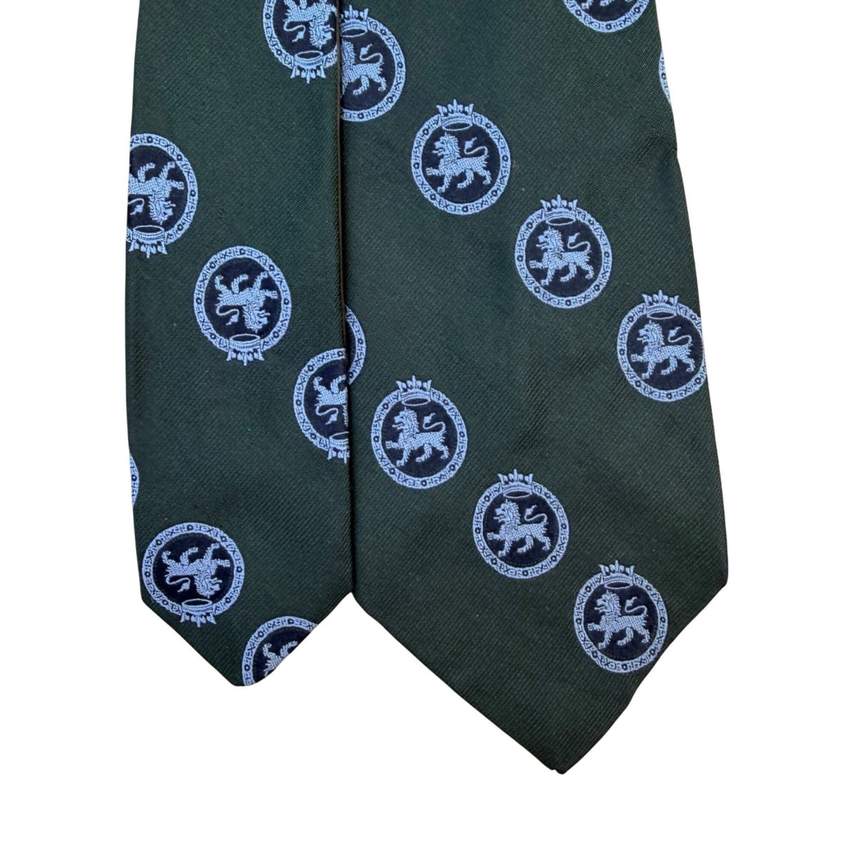 Lord & Taylor Mens Green All Silk Patterned Tie British Crested Club  Details