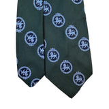 Lord & Taylor Mens Green All Silk Patterned Tie British Crested Club  Details