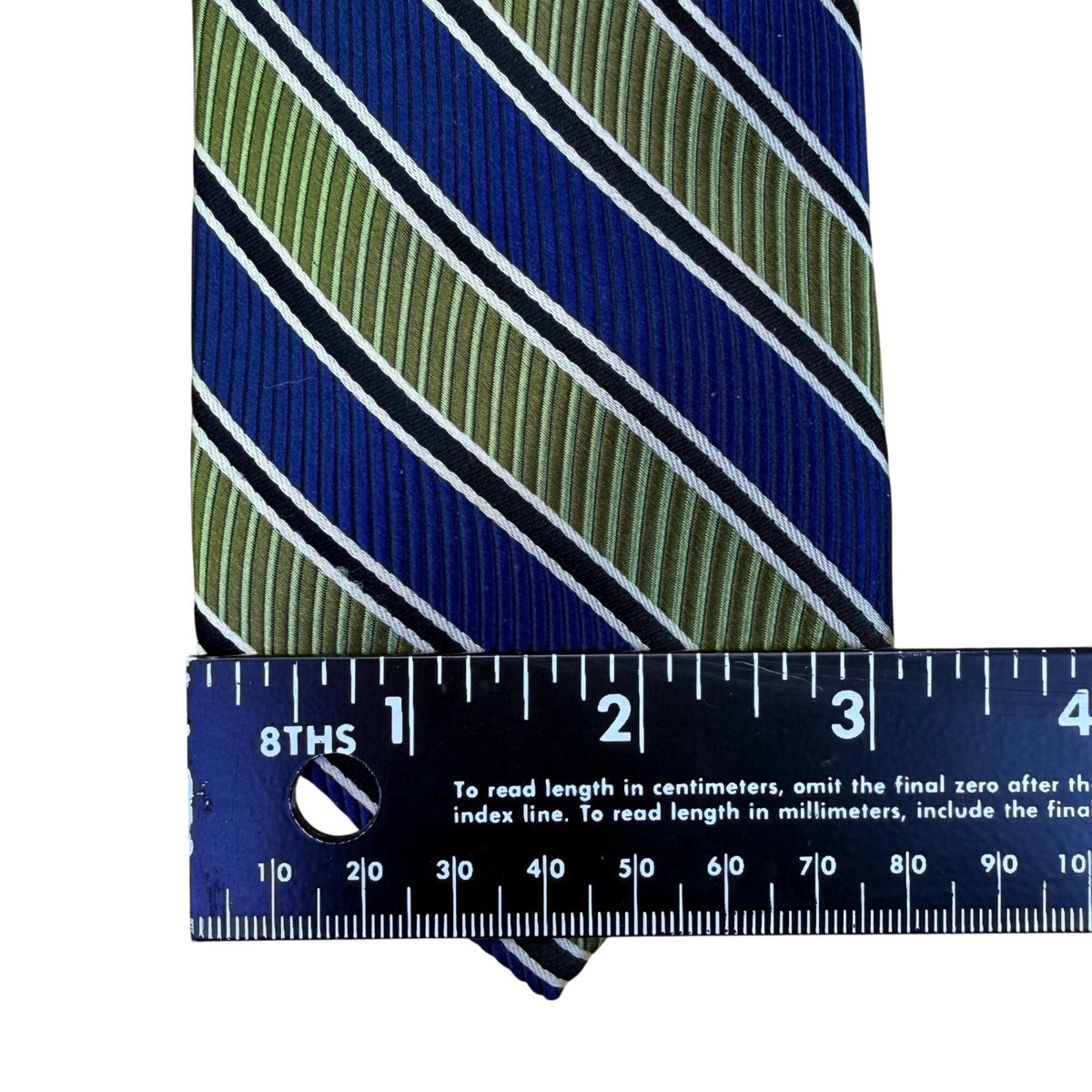 Robert Talbott Mens Blue & Green 100% Silk Striped Pattern Necktie