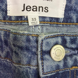 Reformation Womens Denim Cary Studded Slouchy Wide-Leg High-Rise Jeans Sz 33