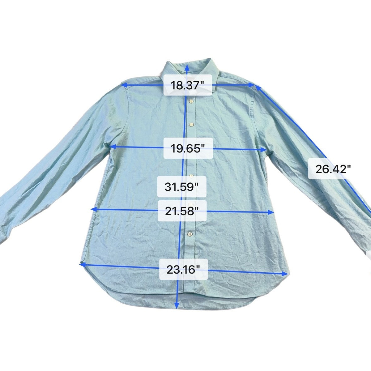 Michael Kors Mens Light Blue Cotton Blend Slim Fit Button-Up Dress Shirt Size L