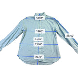 Michael Kors Mens Light Blue Cotton Blend Slim Fit Button-Up Dress Shirt Size L