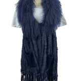 Moma Women’s Navy Blue Sweater with Outer Pockets Wool - One Size