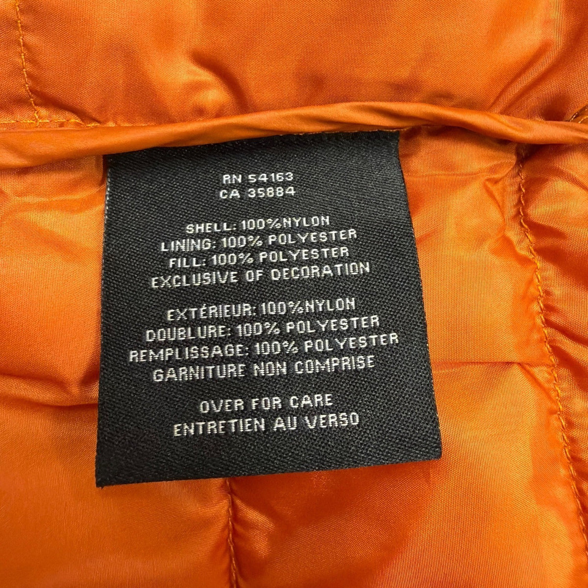 Cole Haan Mens Orange Quilted Puffer Vest With Zip Pockets Lightweight Sz M