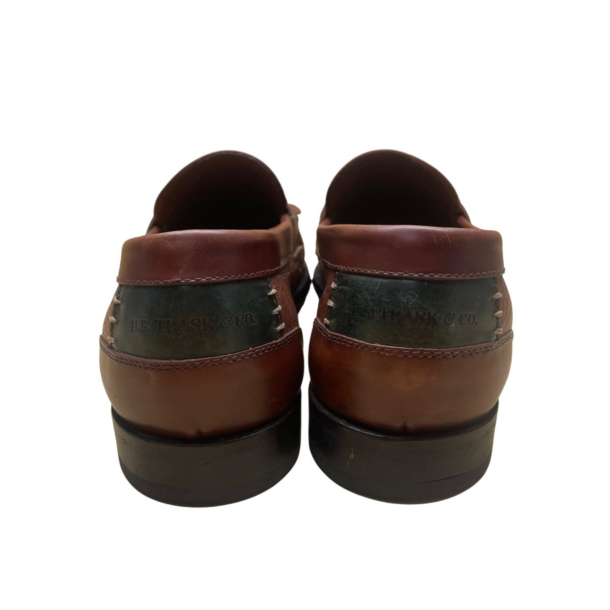 H.S Trask Men’s Brown Leather Vibram Sole Tassel Moccasin Size 12N