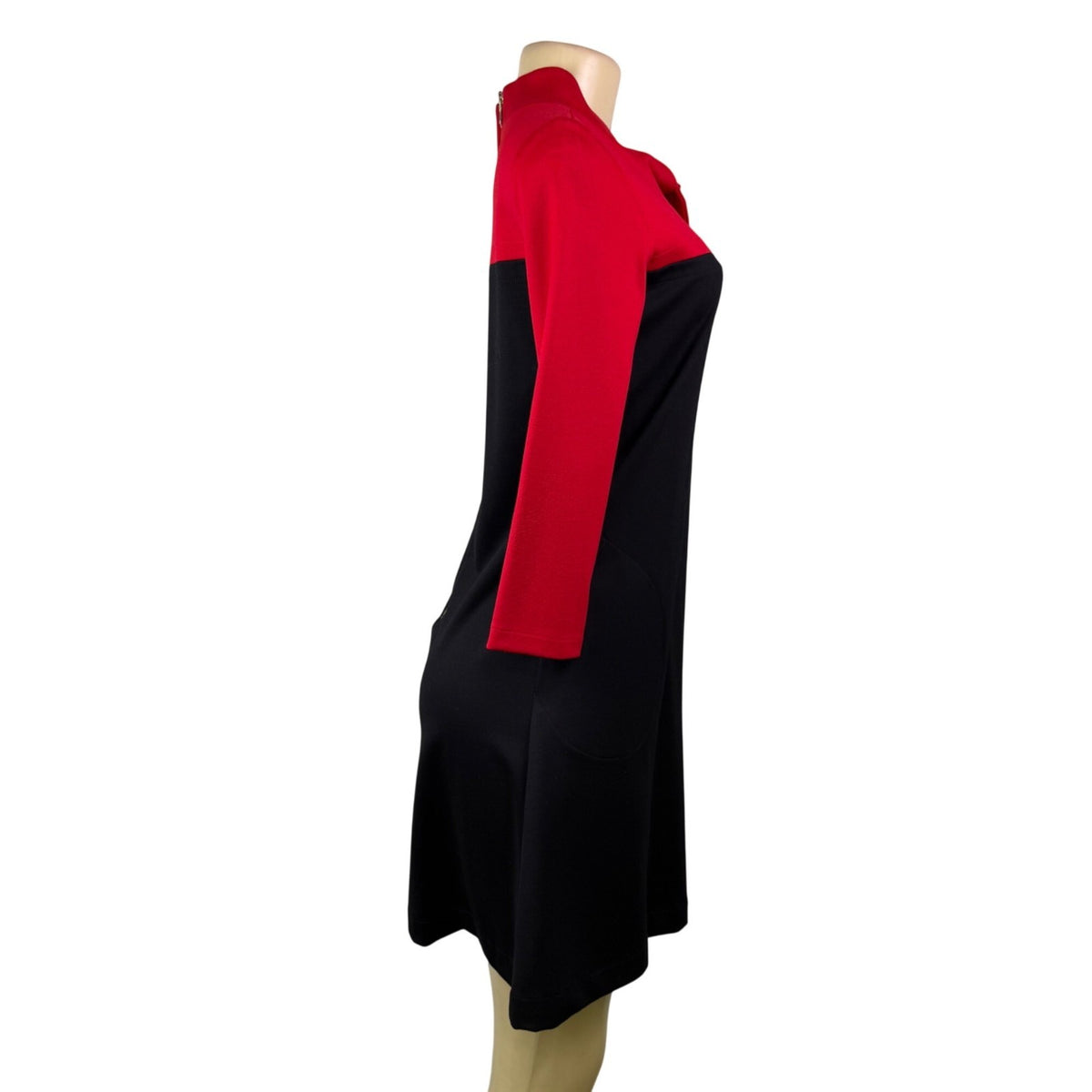 Sara Campbell Womens Red & Black Rayon Blend A-Line Dress Bow Accent XS