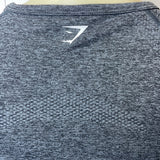 Gym Shark Women's Grey Stretchable Gym Running Long Sleeve Shirt Sz M
