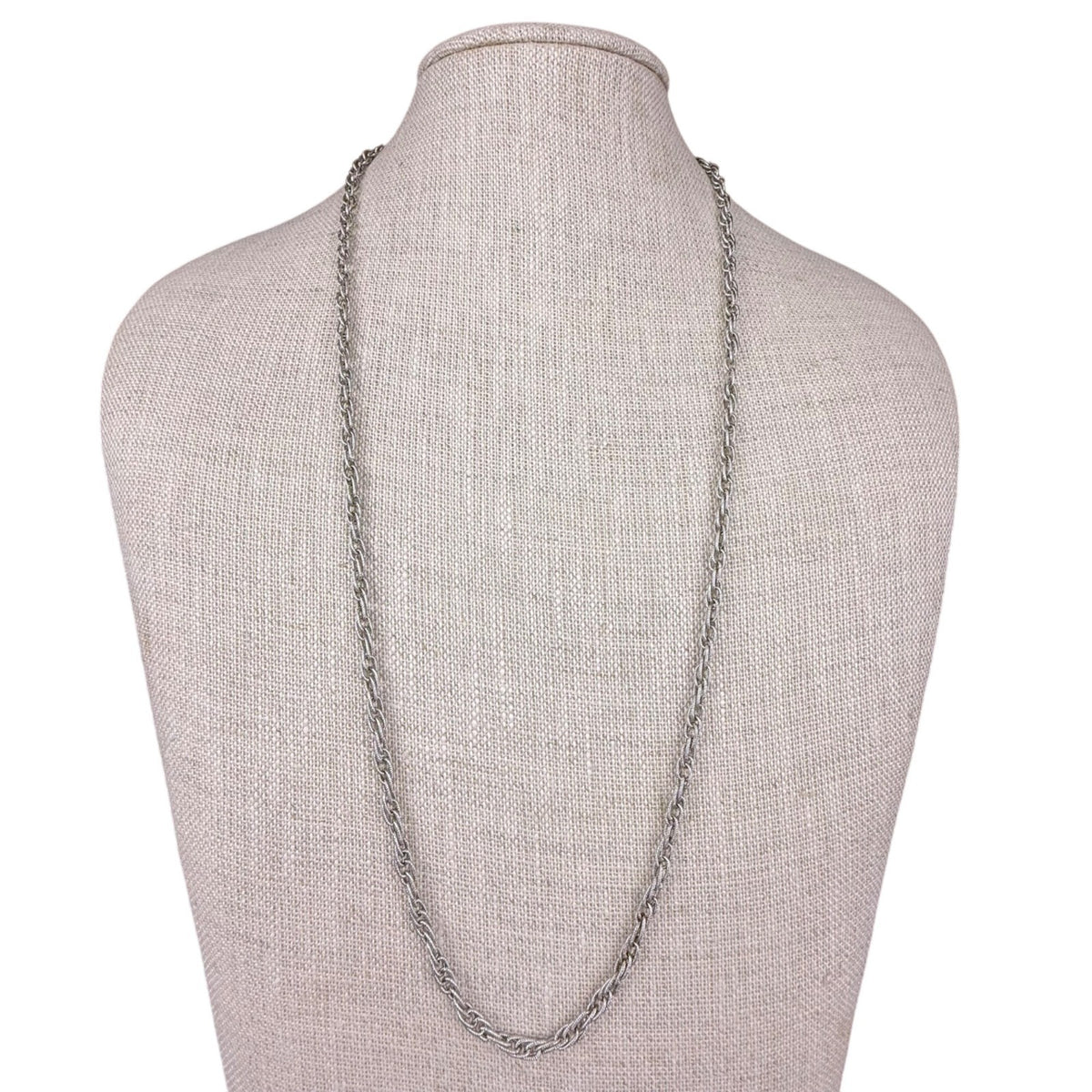 Monet Womens Silver Tone Rope Chain Vintage Necklace