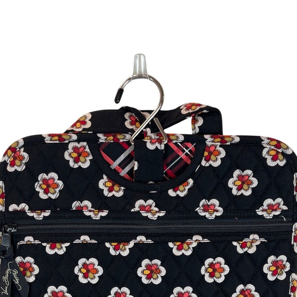 Vera Bradley Women’s Black Floral Hanging Organizer With Clear Pockets Sz M