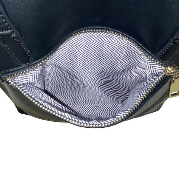 Mia K Farrow Women’s Black Faux Leather Gold Accents Zipper Pockets Tote Bag