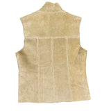 Express Womens Beige Faux Leather Sherpa Lined Zip-Up Vest Size XS