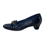 Talbots Women’s Black Leather Gold Chain Slip-On Primo5 Heeled Loafers Size 6M