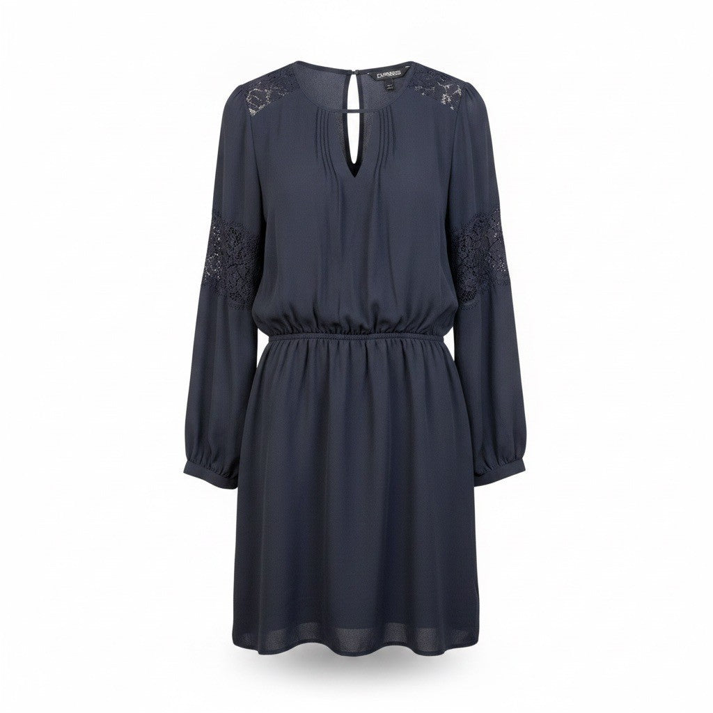 Express Womens Black Long Sleeve Dress Elegant Style Size M