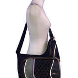 Detours Women’s Black & Gray Quilted Nylon Reflective Crossbody Messenger Bag