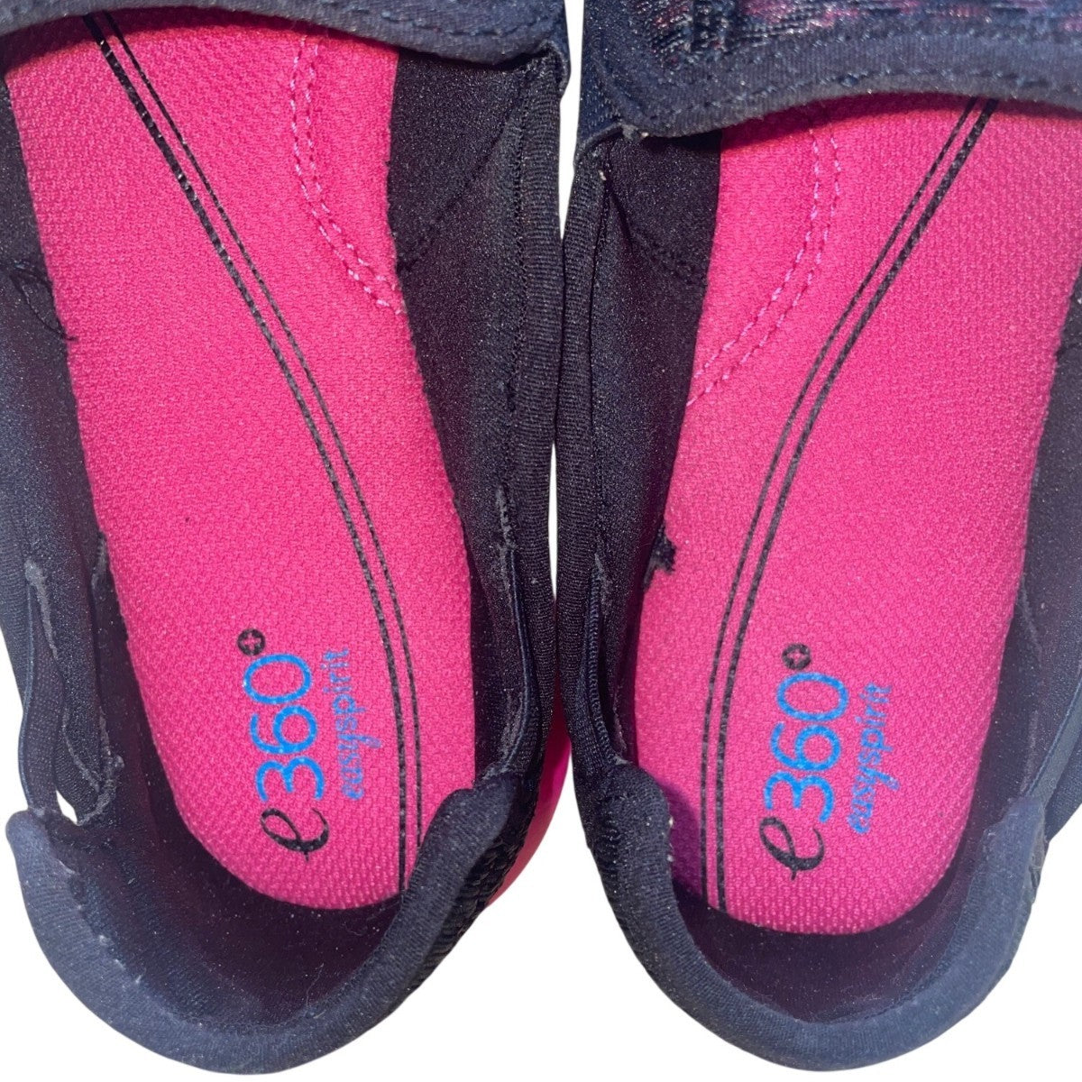 Easy Spirit Women’s Black & Pink e360 Slip-On Walking Myles Shoes Size 11