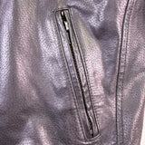 T-Traxx Mens Black Leather Jacket Zip-Up Quilted Lining Motorcycle Style Sz M